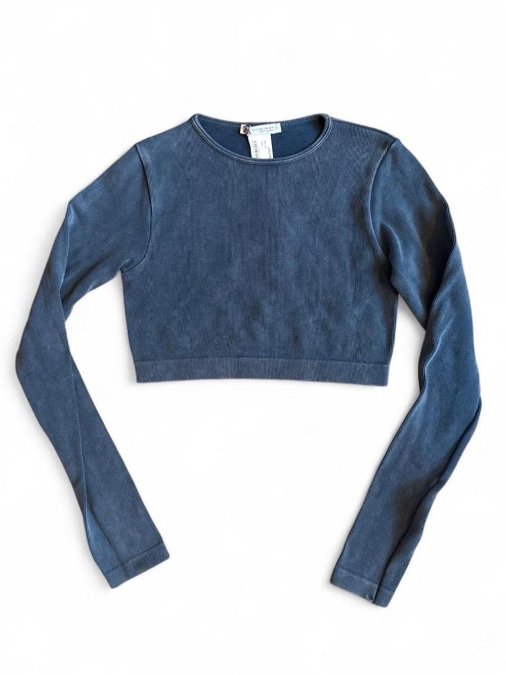 Zara Cropped Long-Sleeve Top in Blue